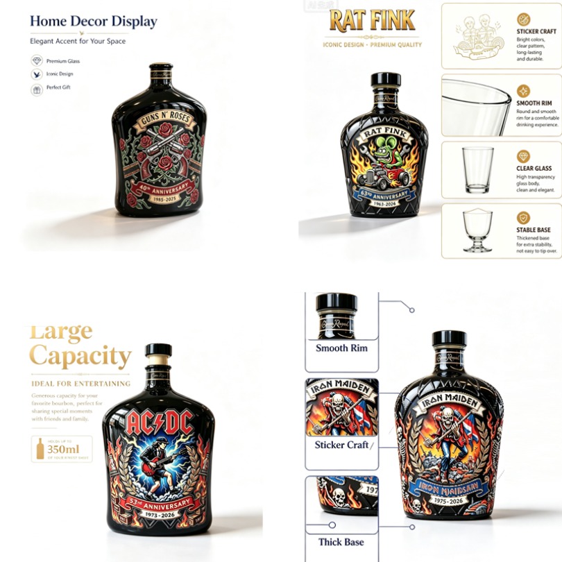 Vintage Collectible Bottles - ロックパターンウイスキーデカンタヴィンテージリカーボトルバーホームデコレーションコレクタブルオーナメントウイスキー愛好家へのギフト