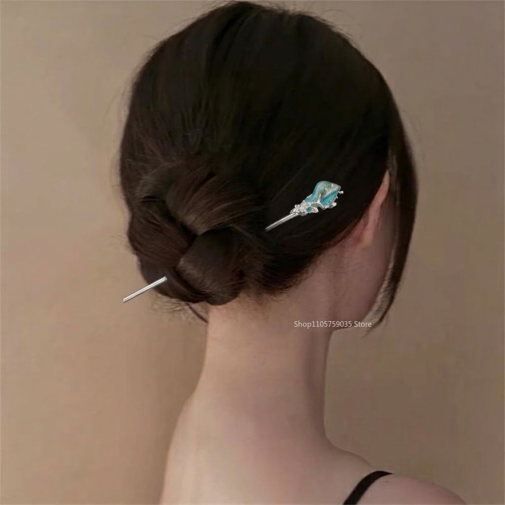 Vintage Collector - 中国風の韓服クリスタルヘアスティックヴィンテージクラシック金属釉ヘアフォークヘアピン女性のためのジュエリーアクセサリー新しい帽子
