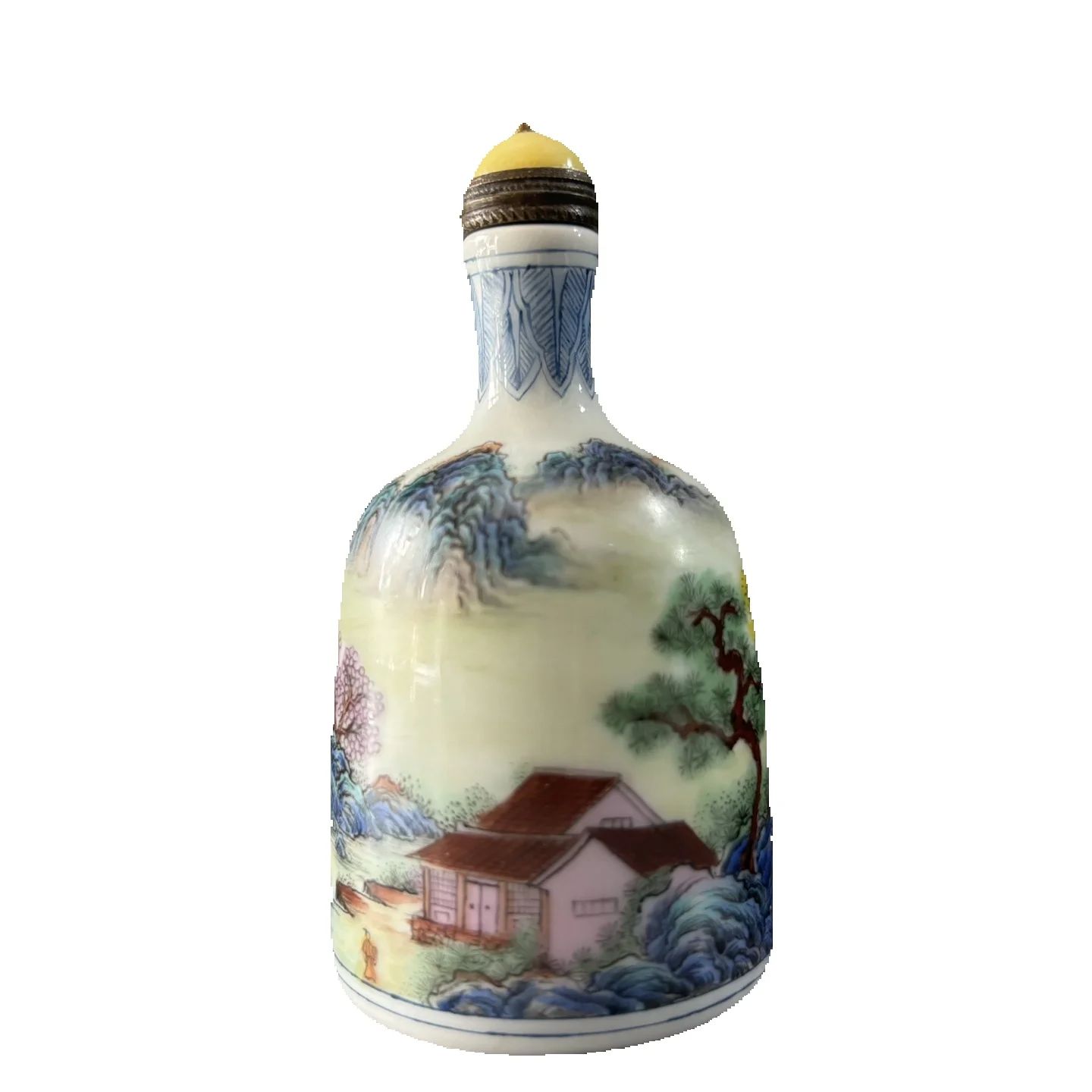 Vintage Collectible Bottles - コレクション 中国のヴィンテージ磁器 絶妙な風景画が描かれた嗅ぎタバコ瓶 アート
