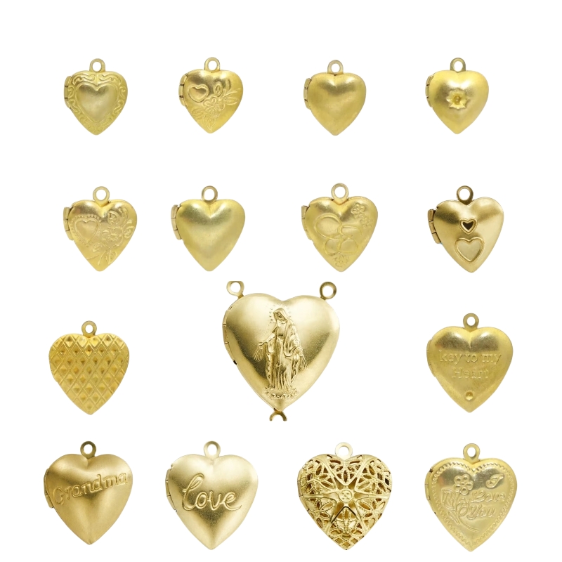 Vintage Collector - BoYuTe (50 ピース/ロット) 金属真鍮ハート型フォトロケットペンダントオープン Diy ジュエリーアクセサリー卸売