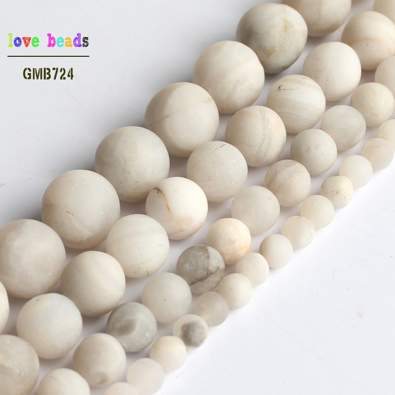 ジュエリー作り用の丸い大理石ビーズ,天然石,マットホワイト, - Vintage Collectible Marbles のレビューと価格