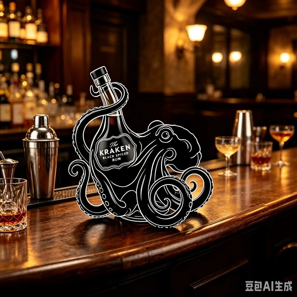 ヴィンテージクラーケンオクトパスラムボトルプリント レトロバ - Vintage Collectible Bottles のレビューと価格