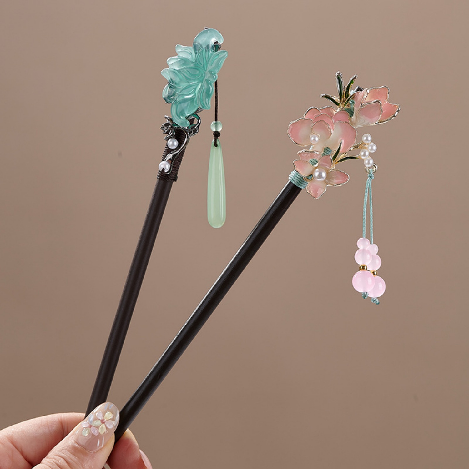 ヴィンテージフラワーヘアピン女性のためのエレガントな木製花ヘ - Vintage Collector のレビューと価格