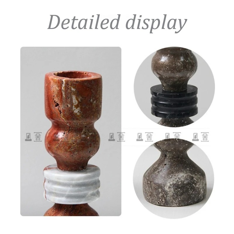 大理石のキャンドルホルダーヴィンテージ卓上燭台リビングルーム - Vintage Collectible Marbles のレビューと価格