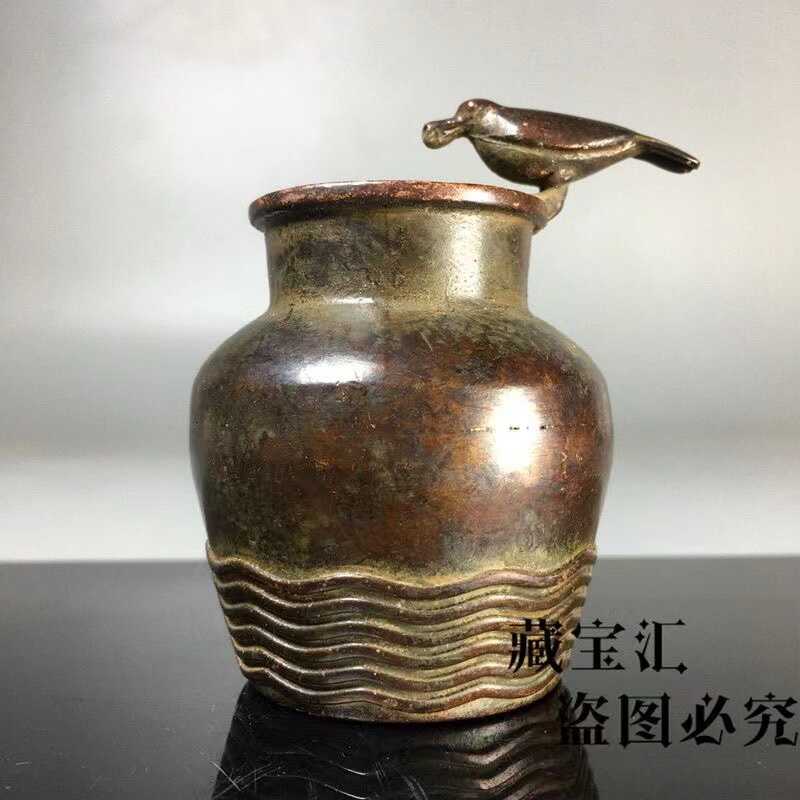 ヴィンテージコレクションブロンズカラス飲料水小瓶鳥ボトルクリ - Vintage Collectible Bottles のレビューと価格