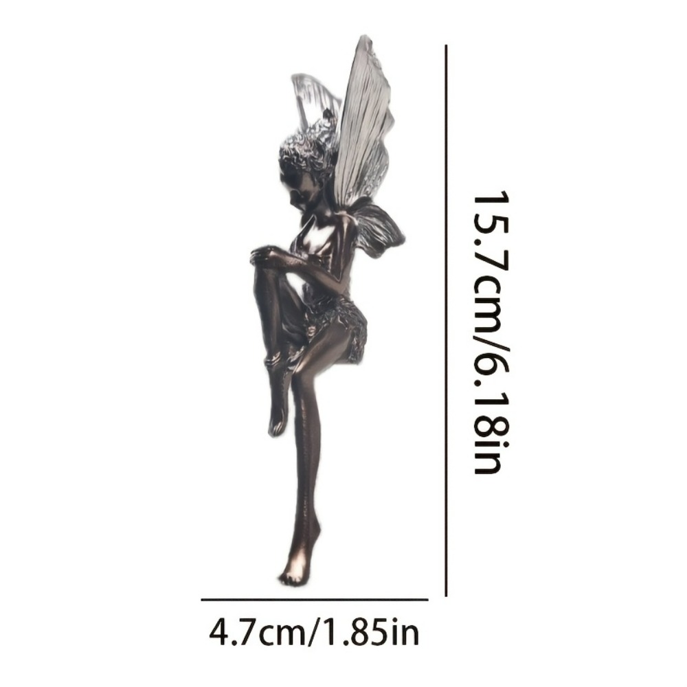 ヴィンテージスタイル樹脂製妖精像 透明な翼を持つ座った妖精の - Vintage Fairy Figurines Collectible のレビューと価格